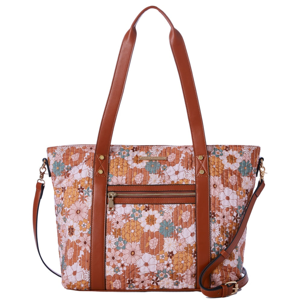 Work From Anywhere Quilted Tote fall floral – Poppy & Peonies