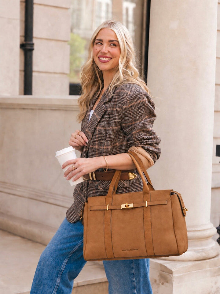 Effortless Tote Cognac Suede