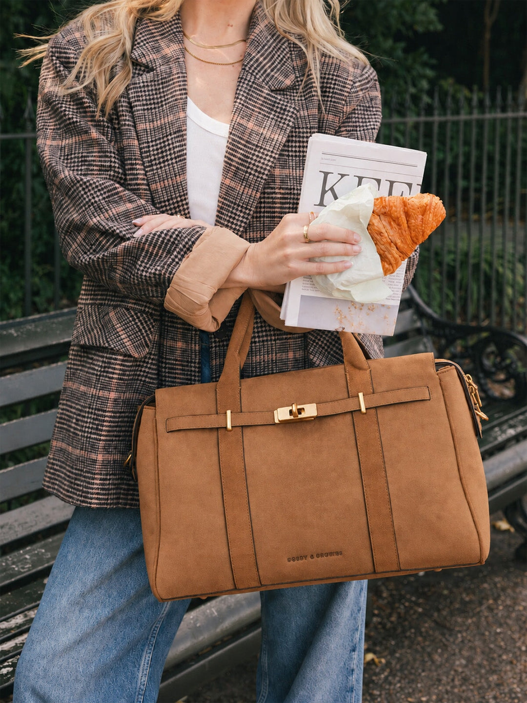 Effortless Tote Cognac Suede