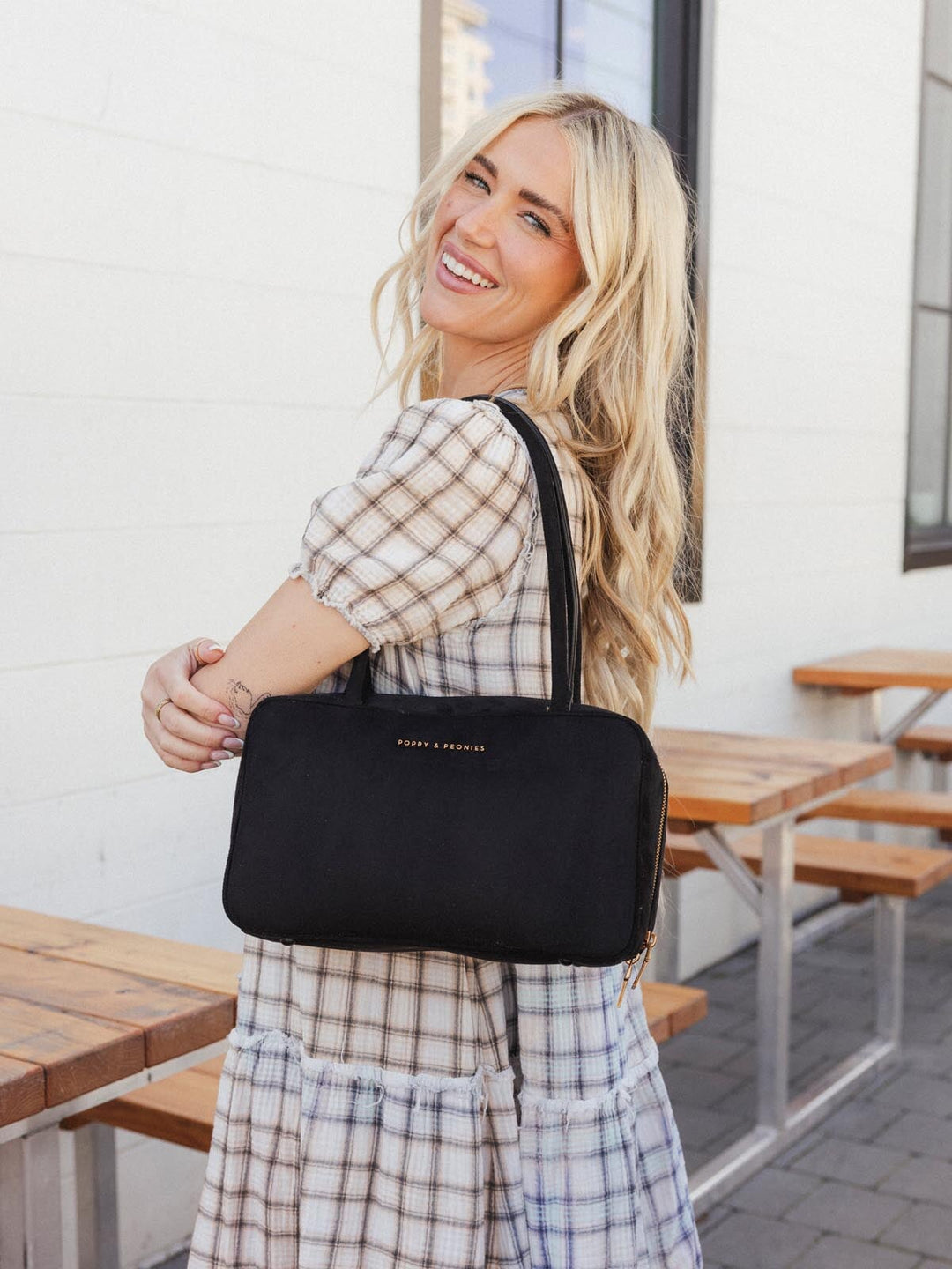 The Darling Satchel Black Suede