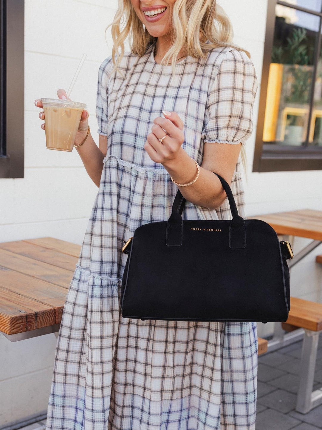 Mini Uptown Tote Black Suede