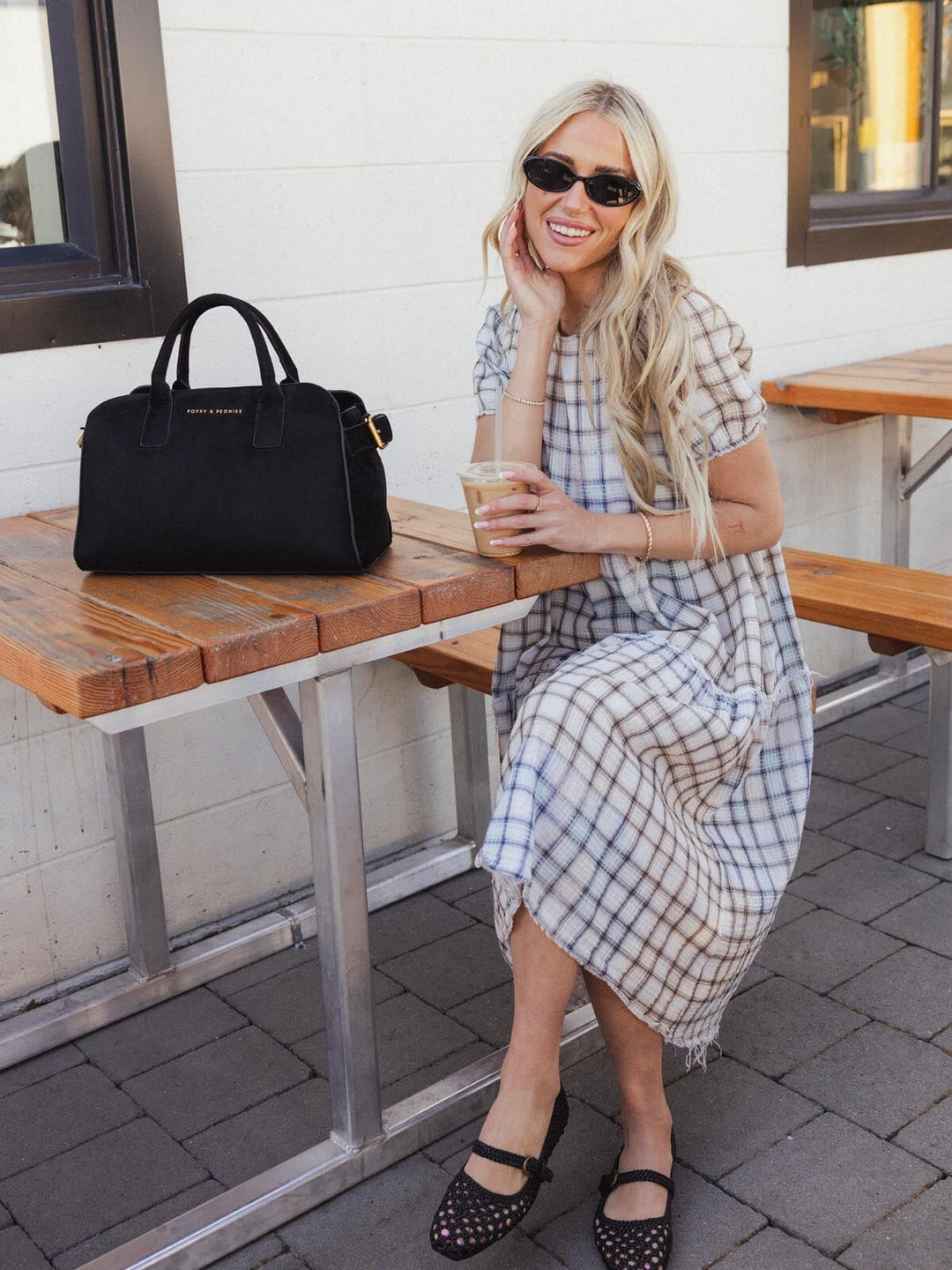 Mini Uptown Tote Black Suede