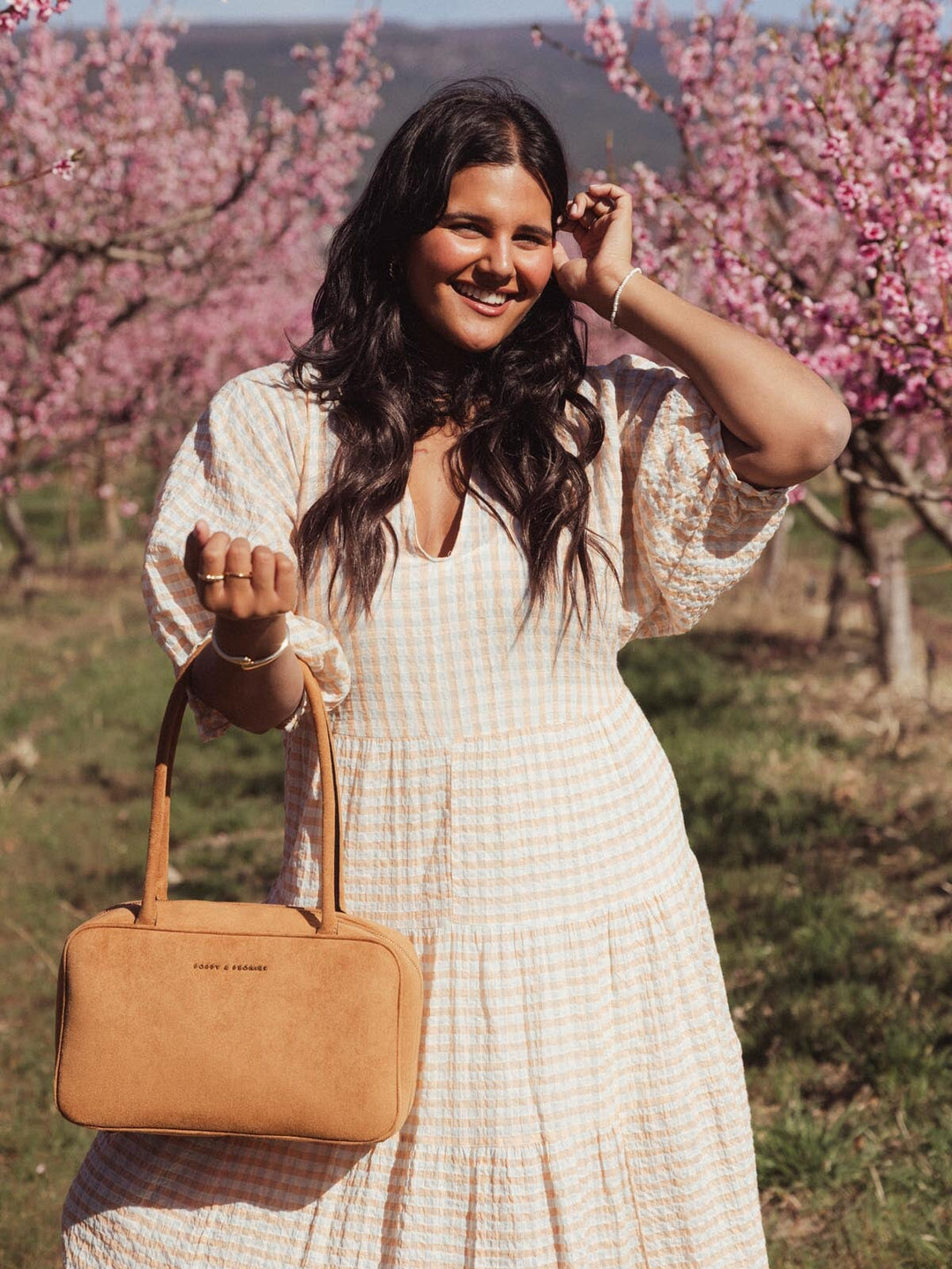 The Darling Satchel Cognac Suede