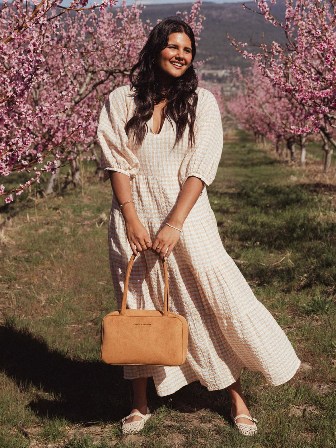 The Darling Satchel Cognac Suede