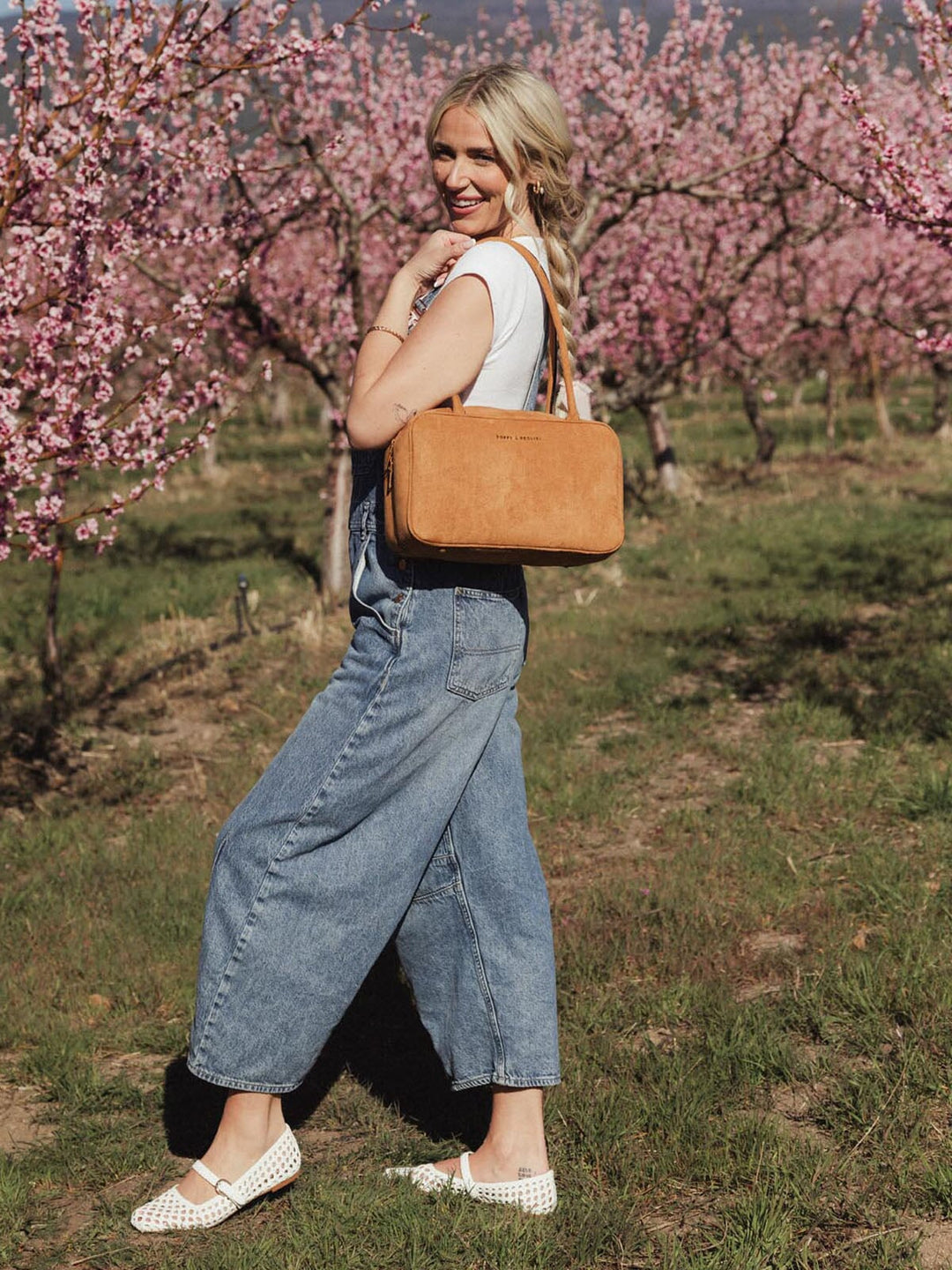 The Darling Satchel Cognac Suede
