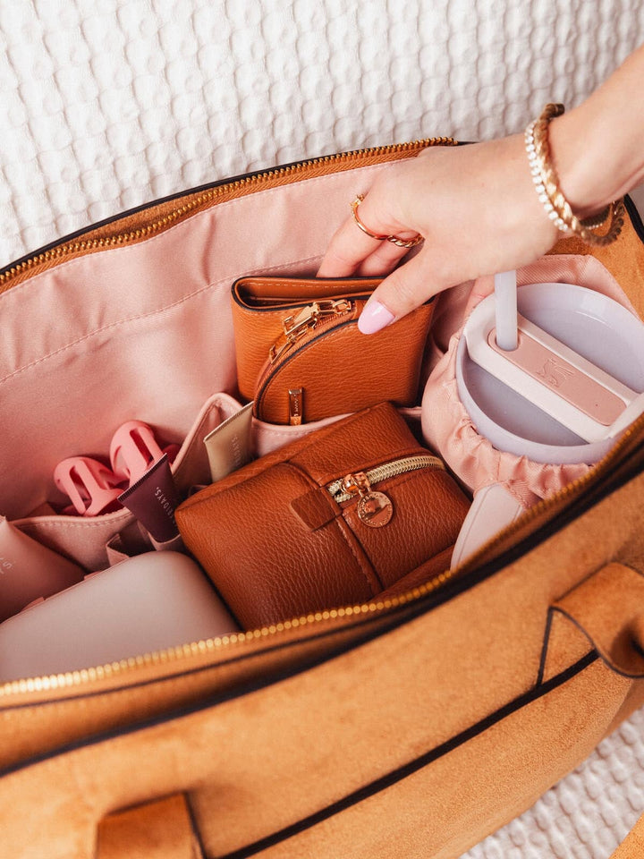 The Meadow Tote Cognac Suede