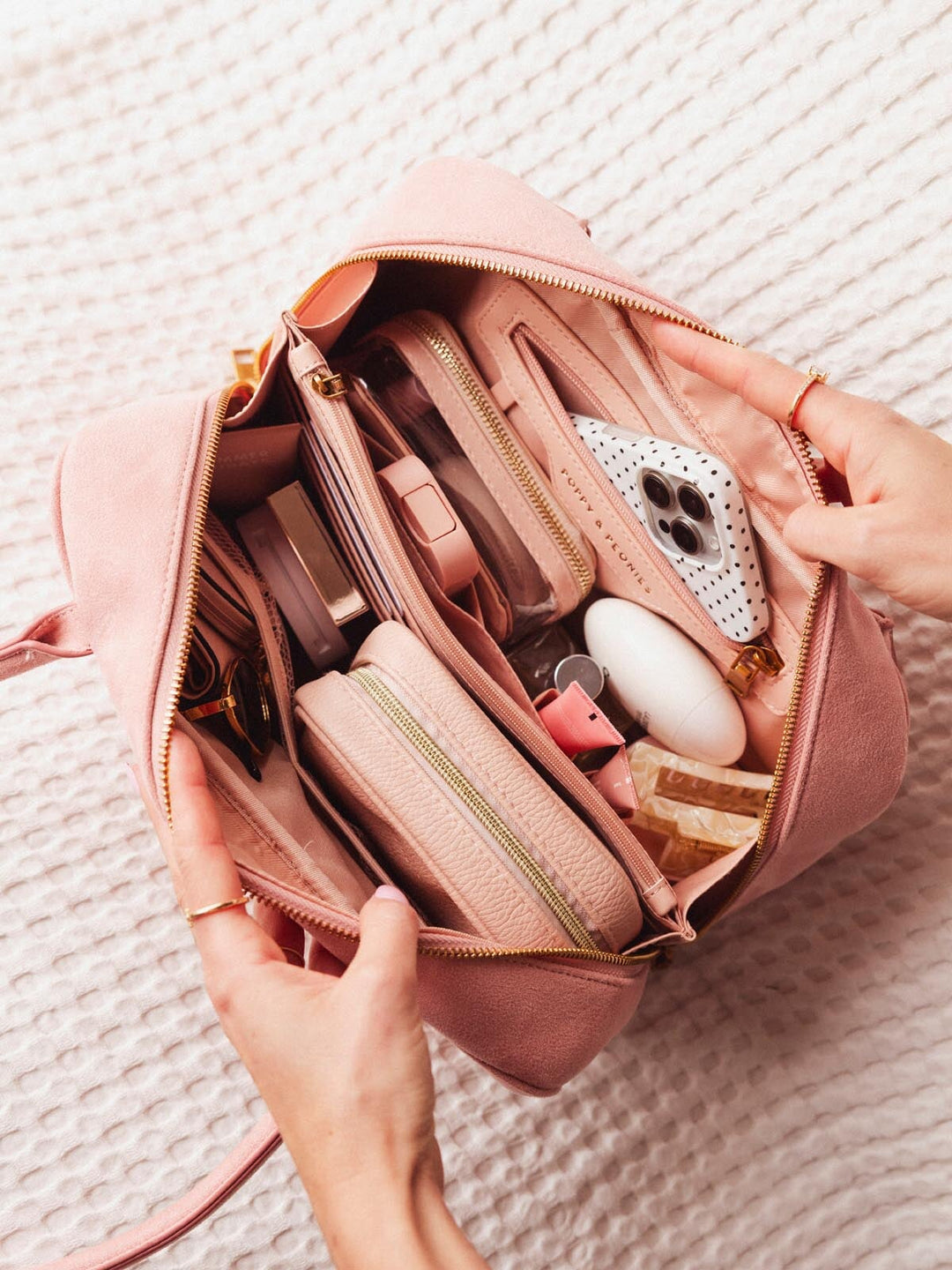 The Darling Satchel Blush Suede