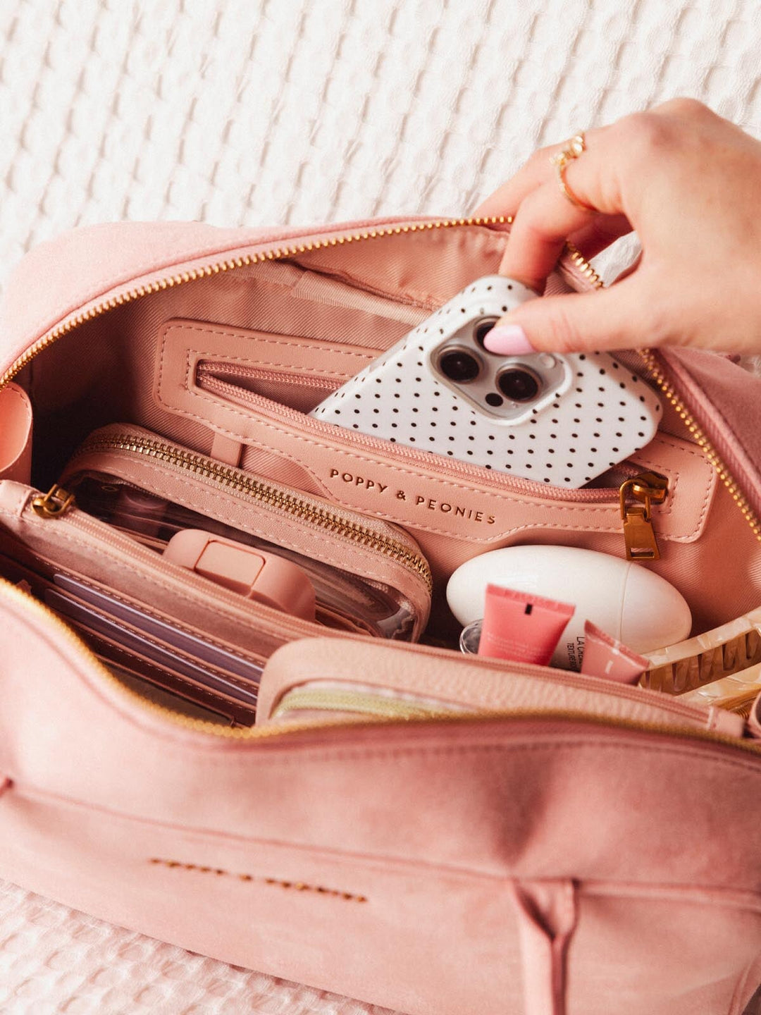 The Darling Satchel Blush Suede