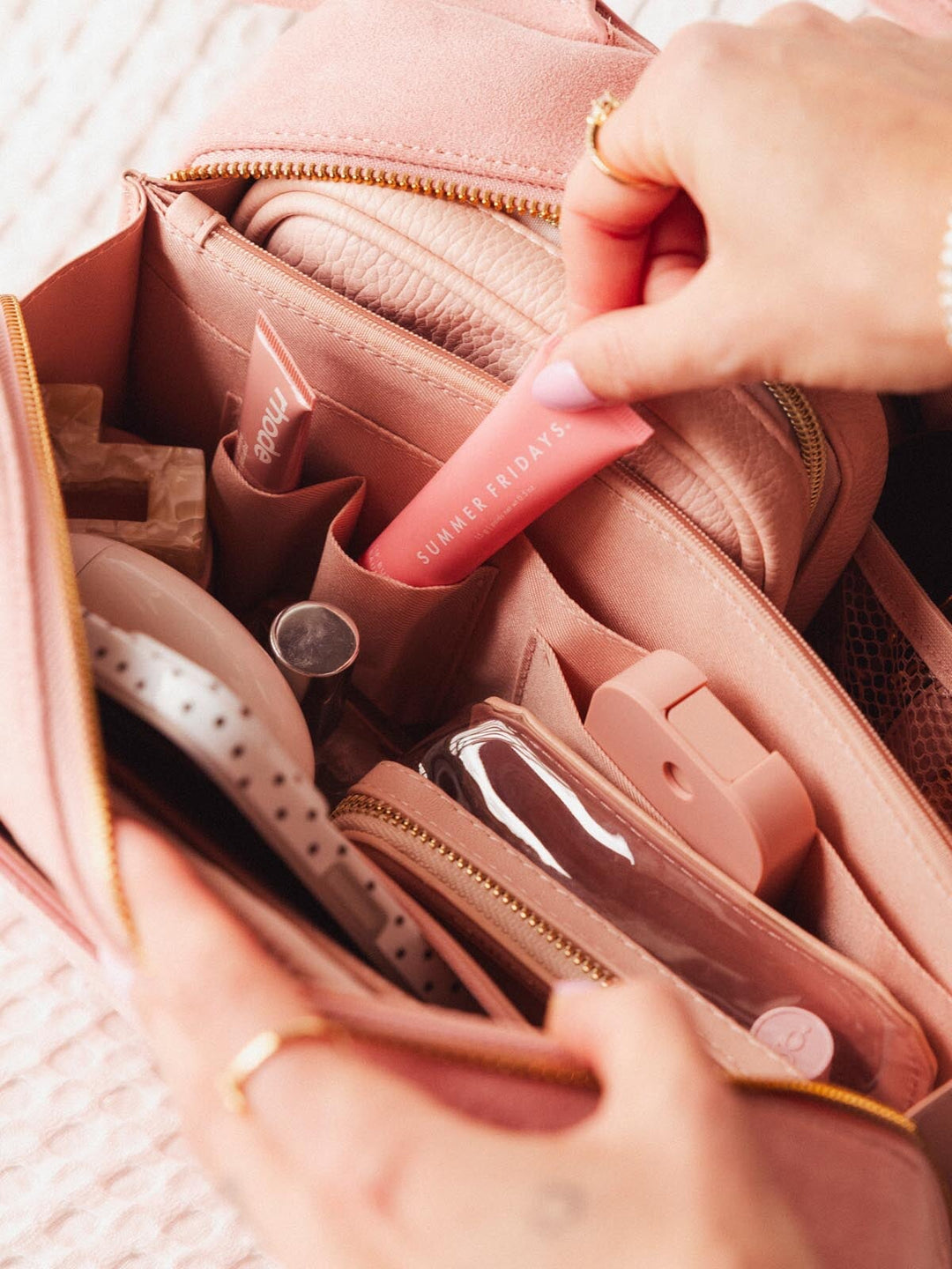 The Darling Satchel Blush Suede