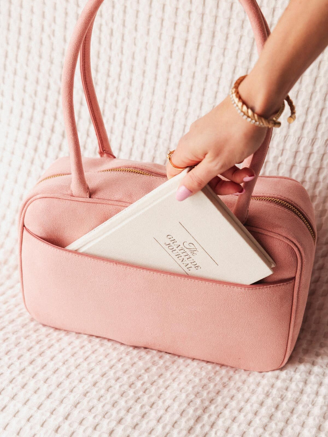 The Darling Satchel Blush Suede