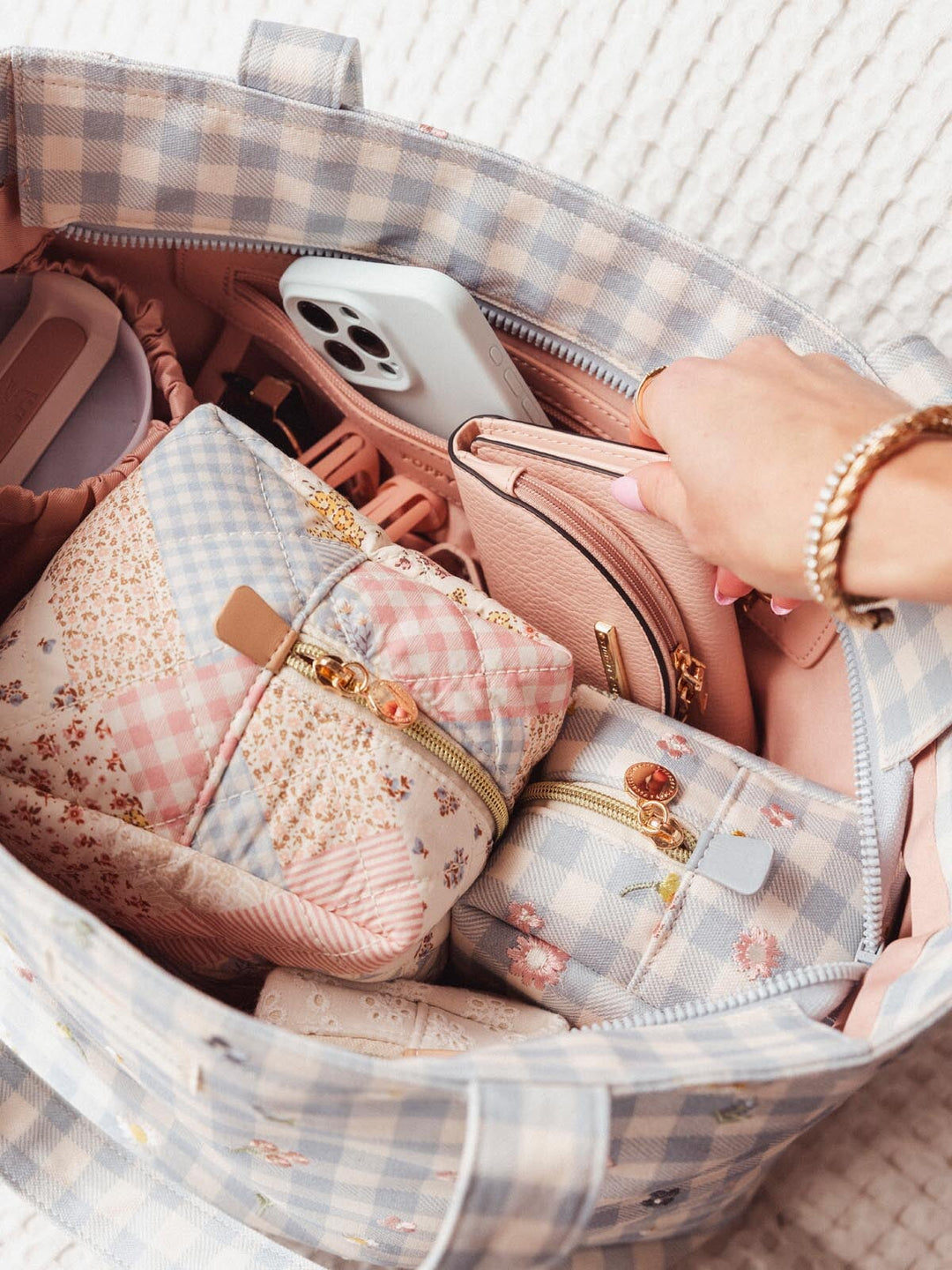 Everything Tote Blue Gingham