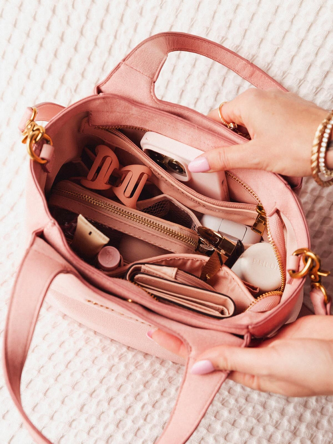 The Pick Me Up Tote Blush Suede