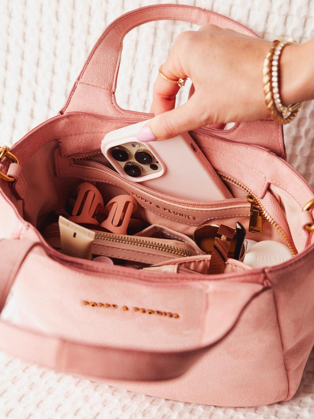 The Pick Me Up Tote Blush Suede
