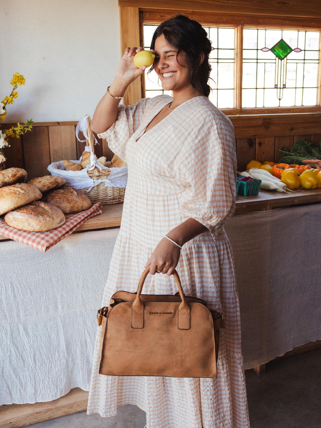 Mini Uptown Tote Cognac Suede