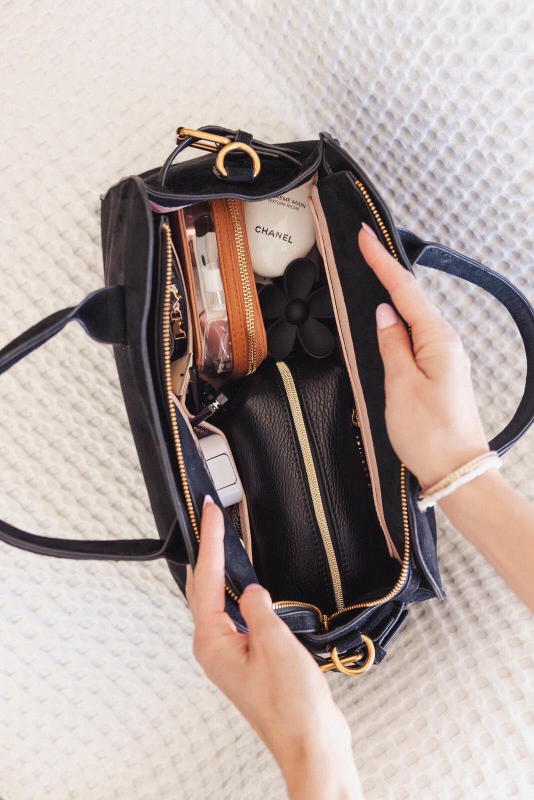 Mini Uptown Tote Black Suede
