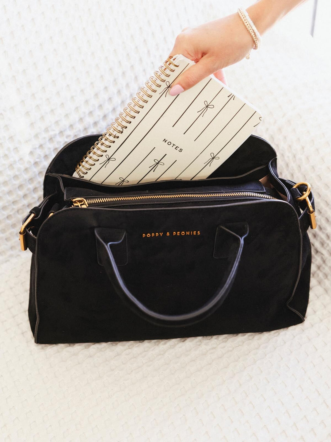 Mini Uptown Tote Black Suede
