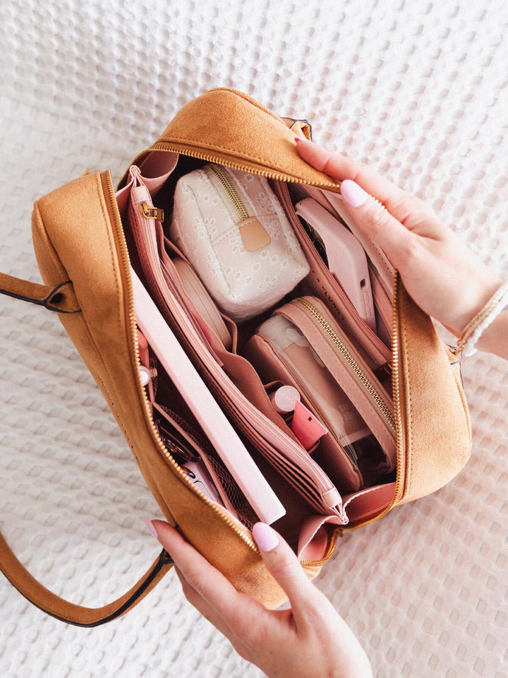The Darling Satchel Cognac Suede