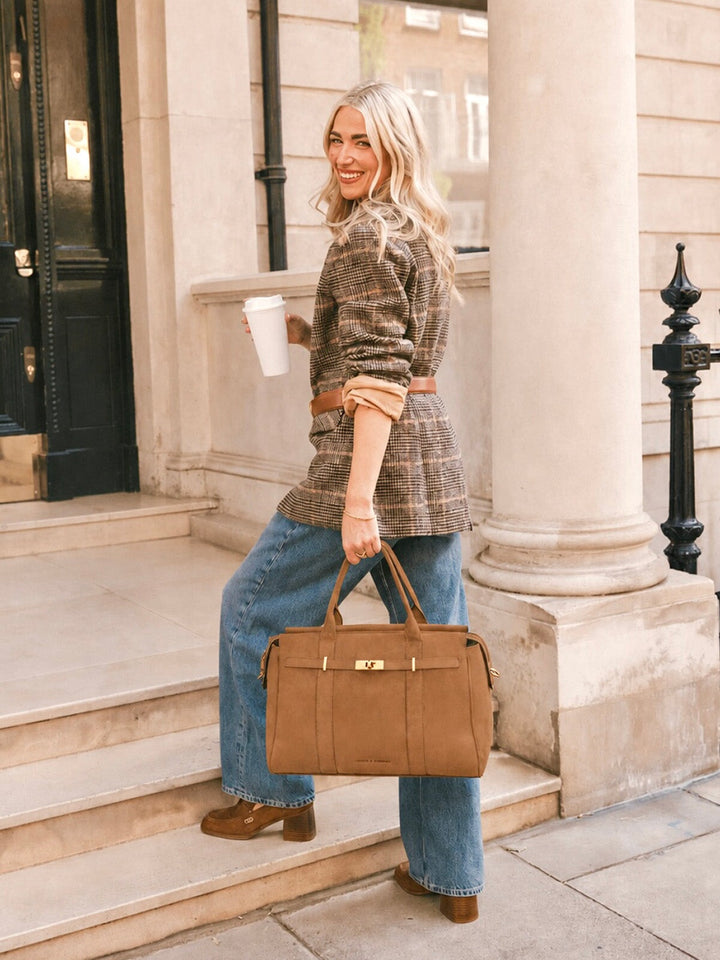 Effortless Tote Cognac Suede