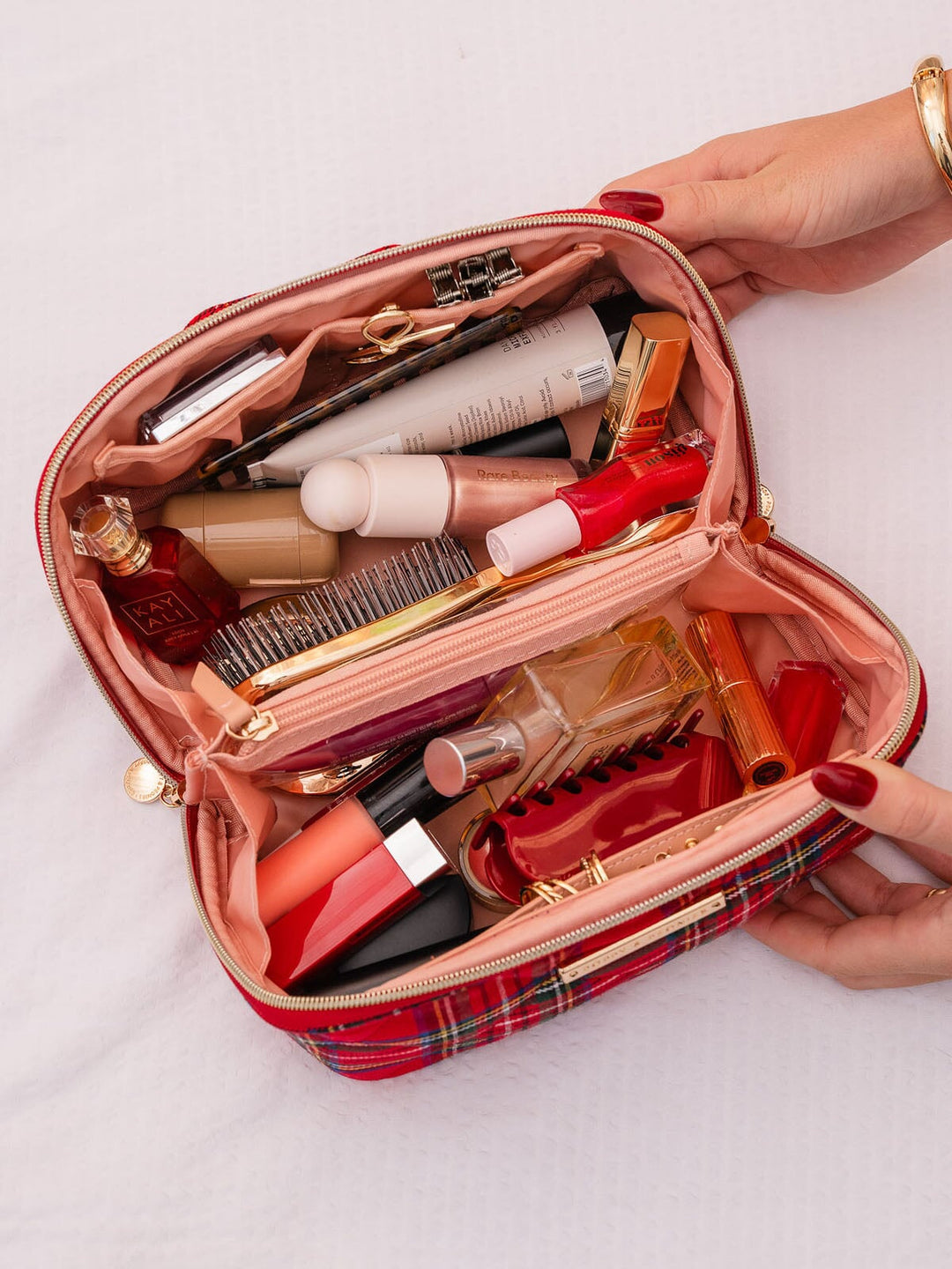 Open and Glow Cosmetic Red Plaid