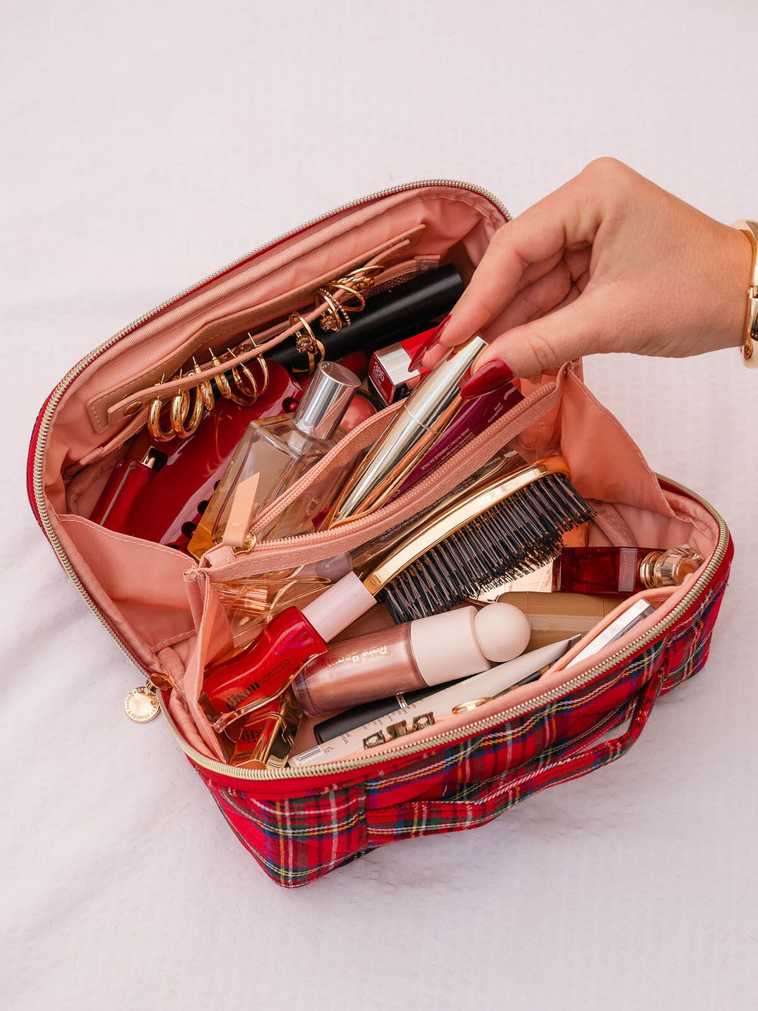 Open and Glow Cosmetic Red Plaid