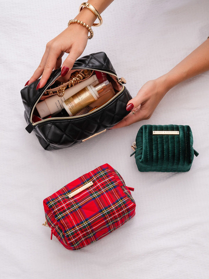 Cosmetic Trio Red Plaid