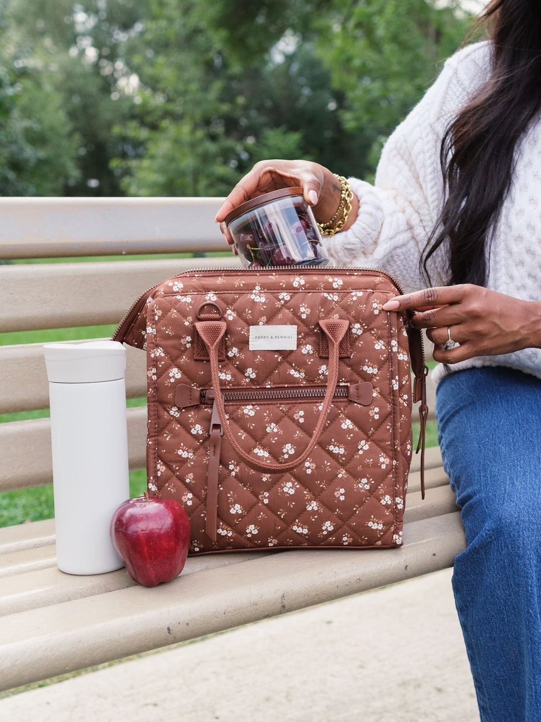 The Lunch Bag Brown Floral