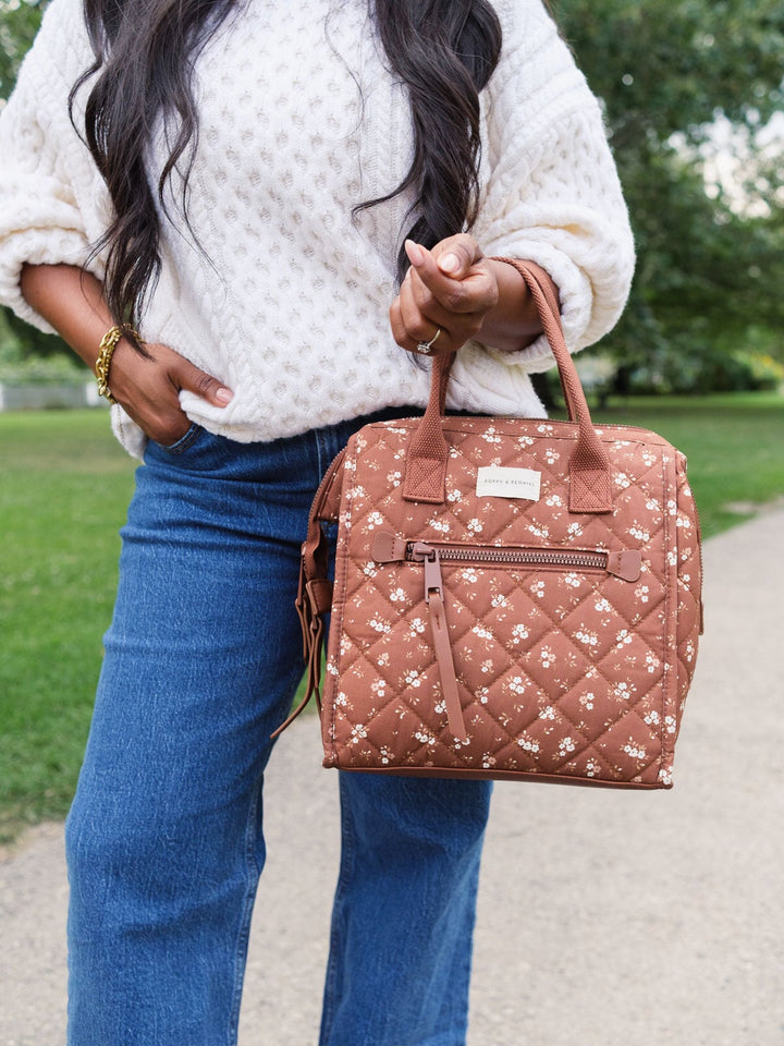 The Lunch Bag Brown Floral