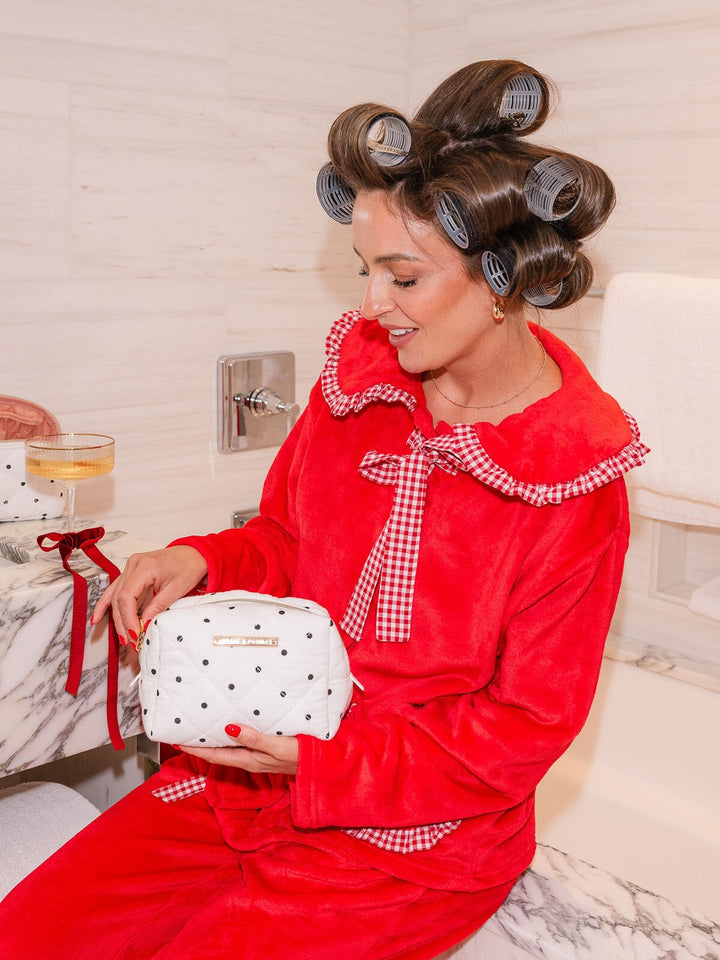 Quilted Cosmetic Case Polka Dot