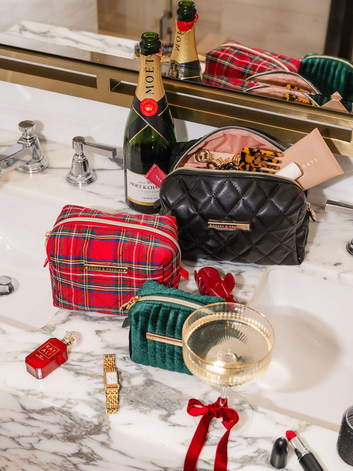 Cosmetic Trio Red Plaid