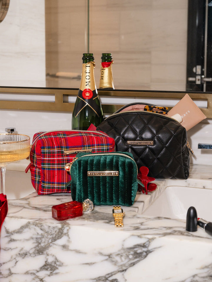 Cosmetic Trio Red Plaid