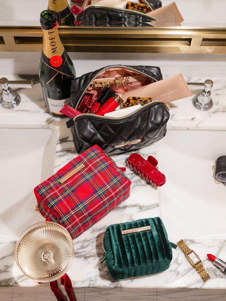 Cosmetic Trio Red Plaid