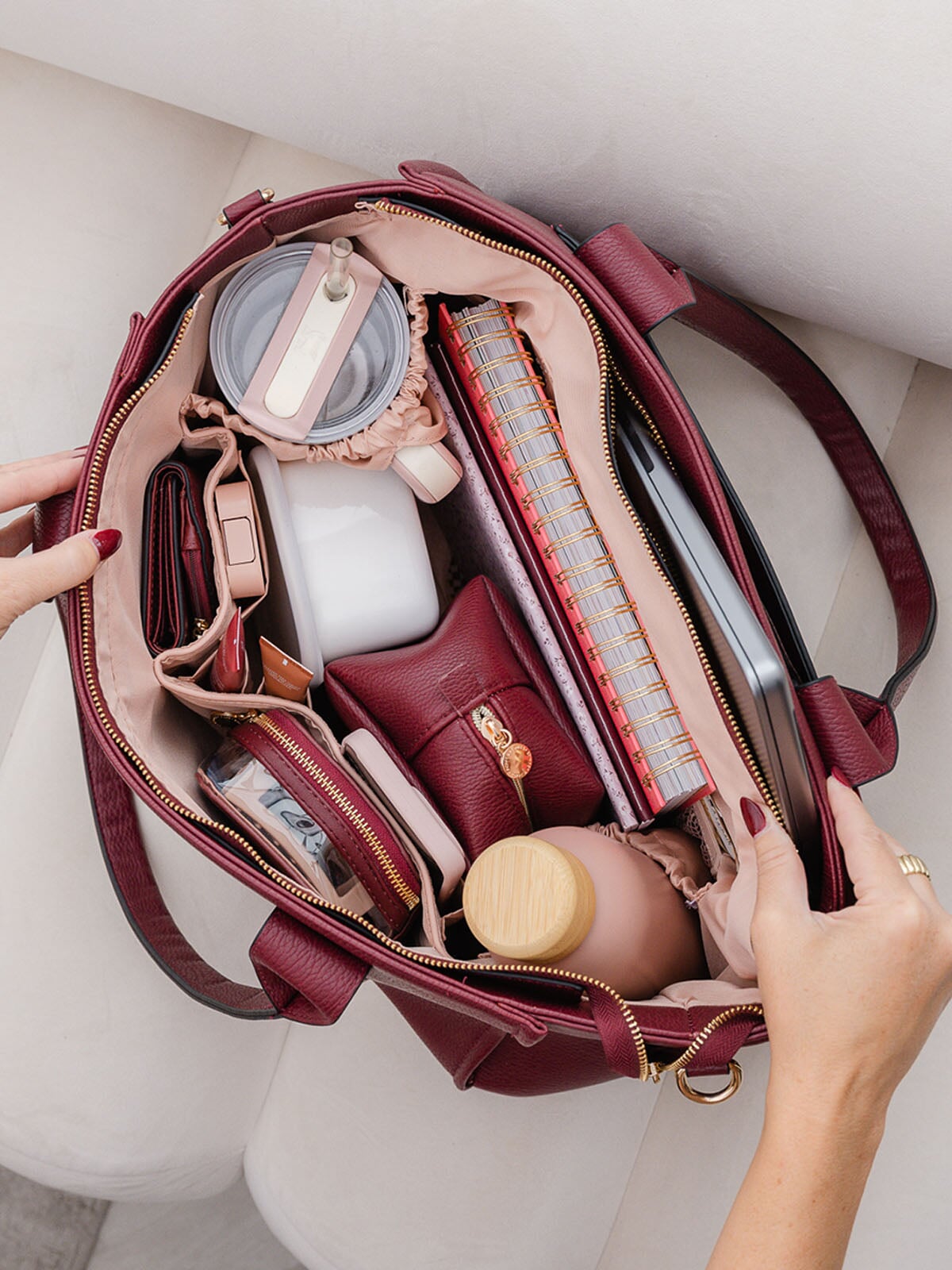 Multitasker Tote Berry | Poppy and Peonies – Poppy & Peonies