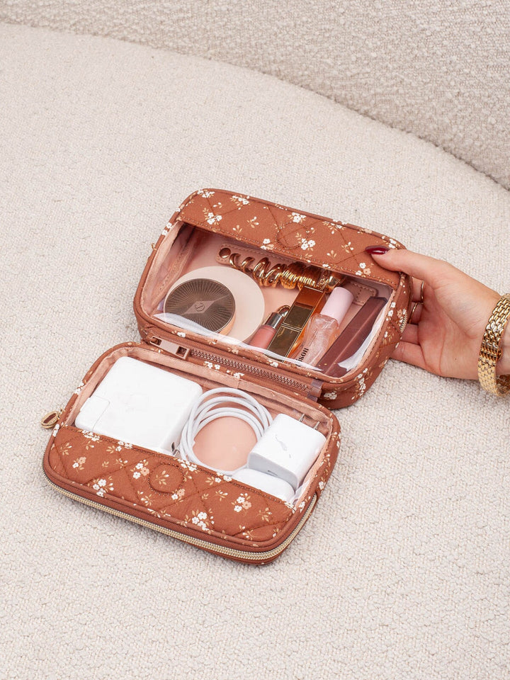 The Split Organizer Brown Floral