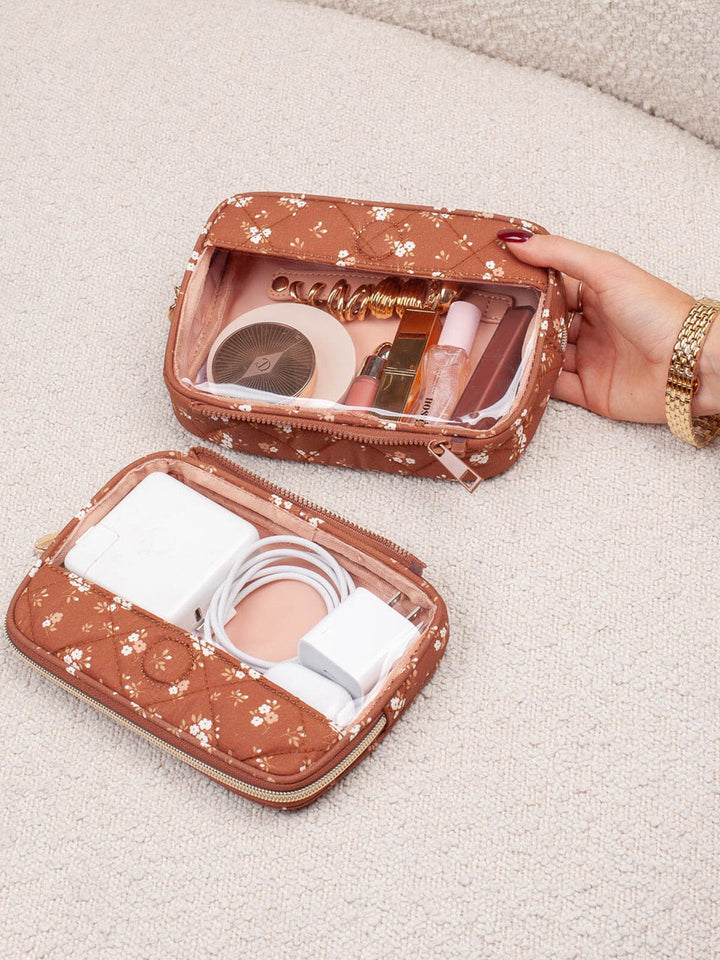 The Split Organizer Brown Floral
