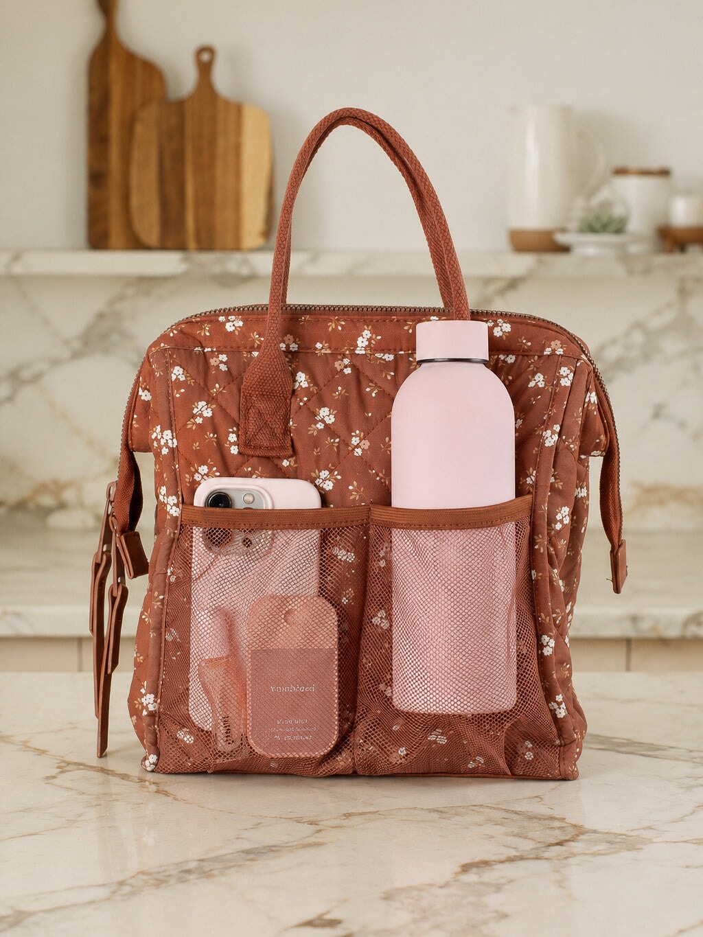The Lunch Bag Brown Floral