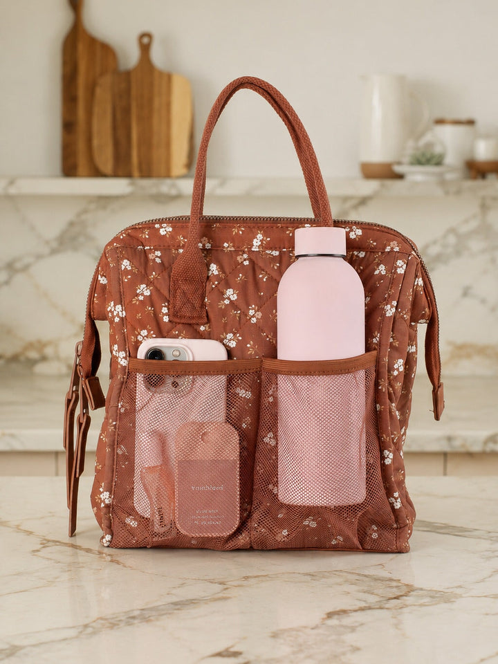The Lunch Bag Brown Floral