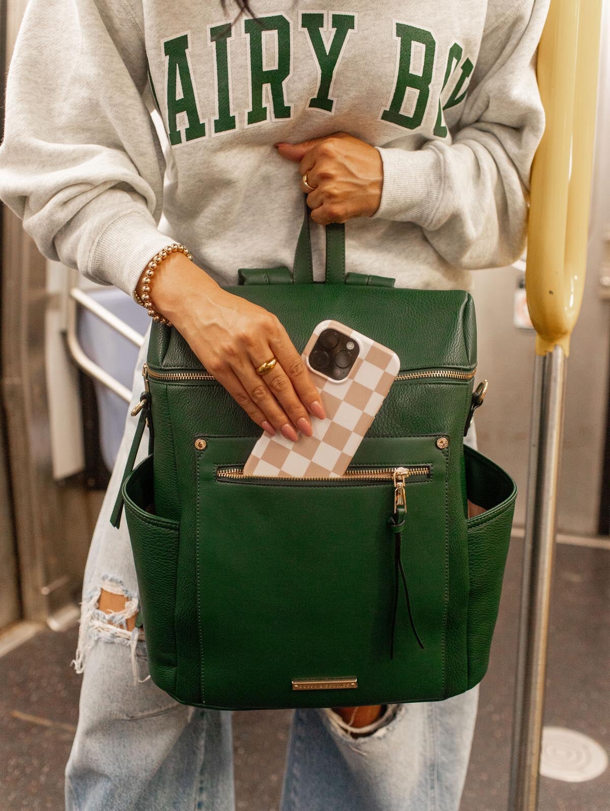Commuter Backpack Heritage Green | Poppy & Peonies