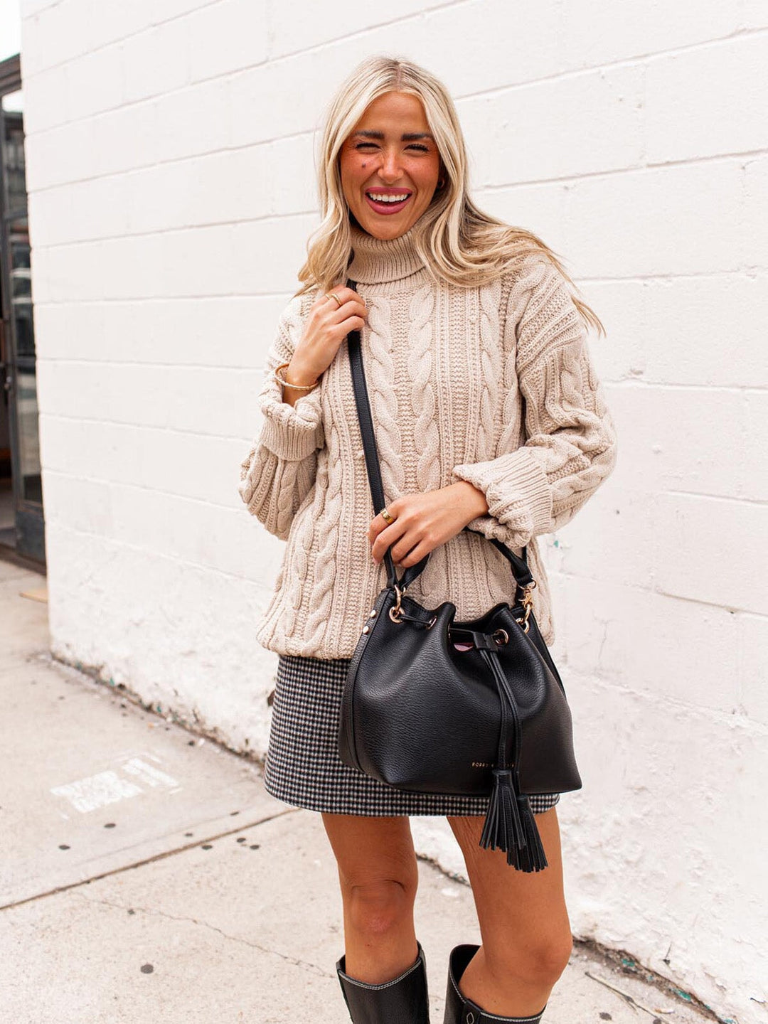 Pulled Together Bucket Bag Black