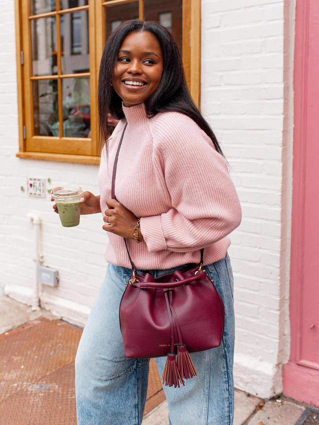 Pulled Together Bucket Bag Berry