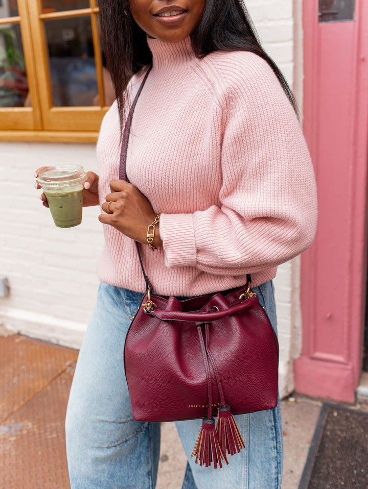 Pulled Together Bucket Bag Berry