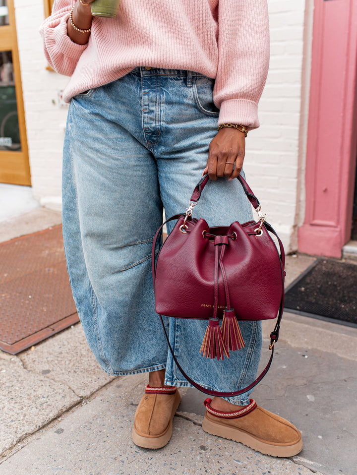 Pulled Together Bucket Bag Berry