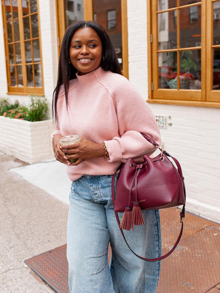 Pulled Together Bucket Bag Berry
