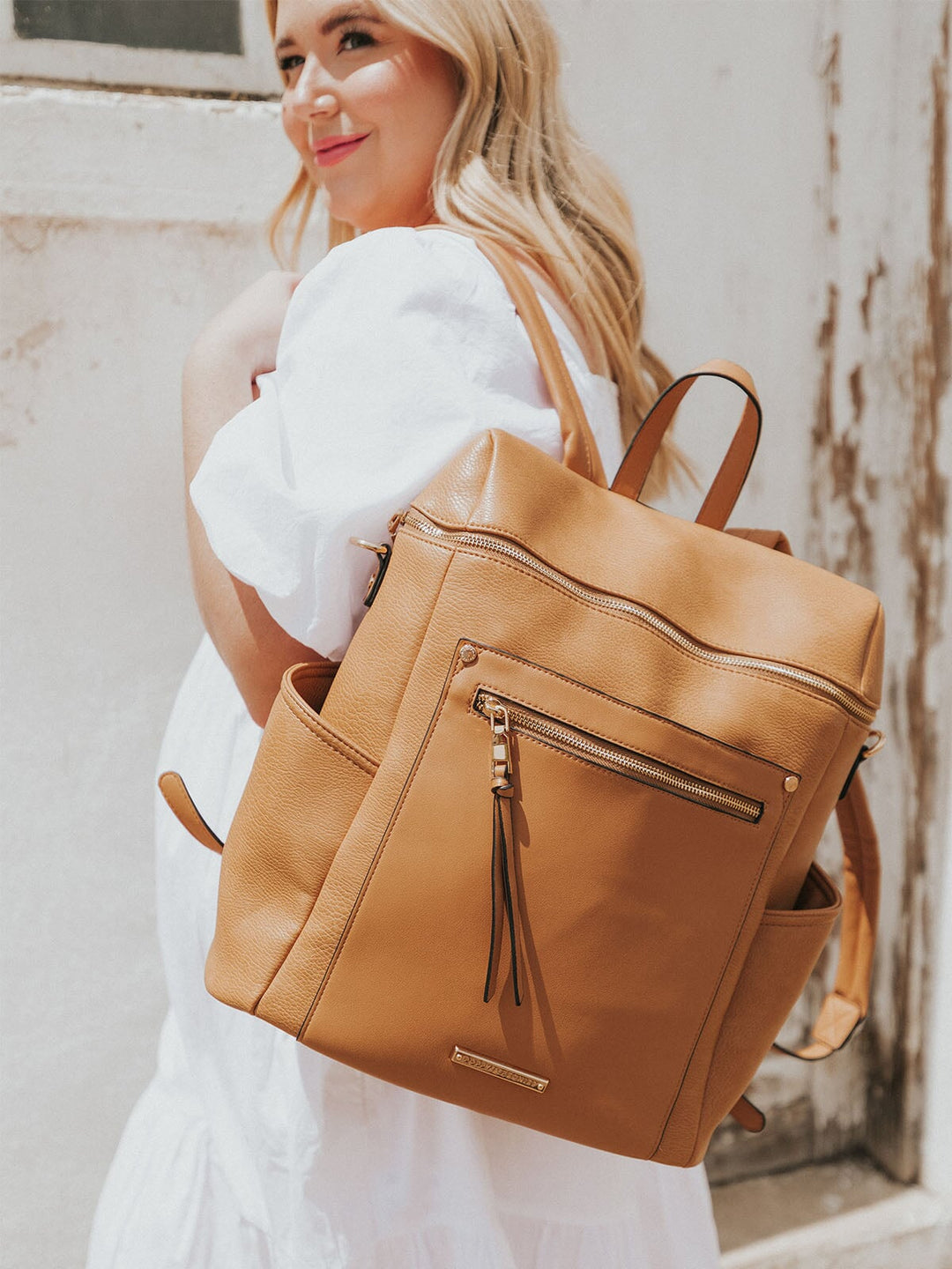 camel color leather backpack Commuter Backpack Camel