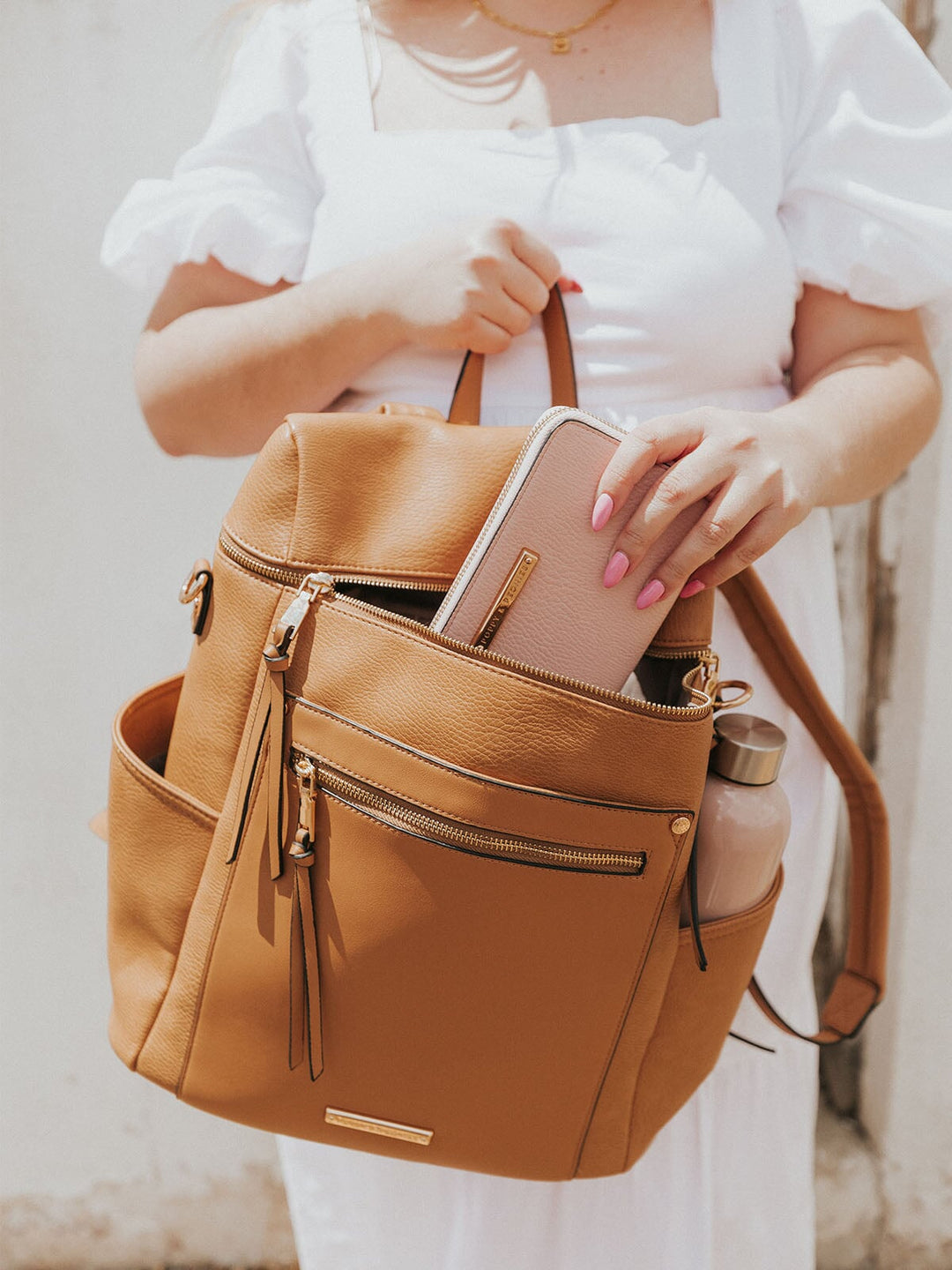 camel colored mini backpack Commuter Backpack Camel