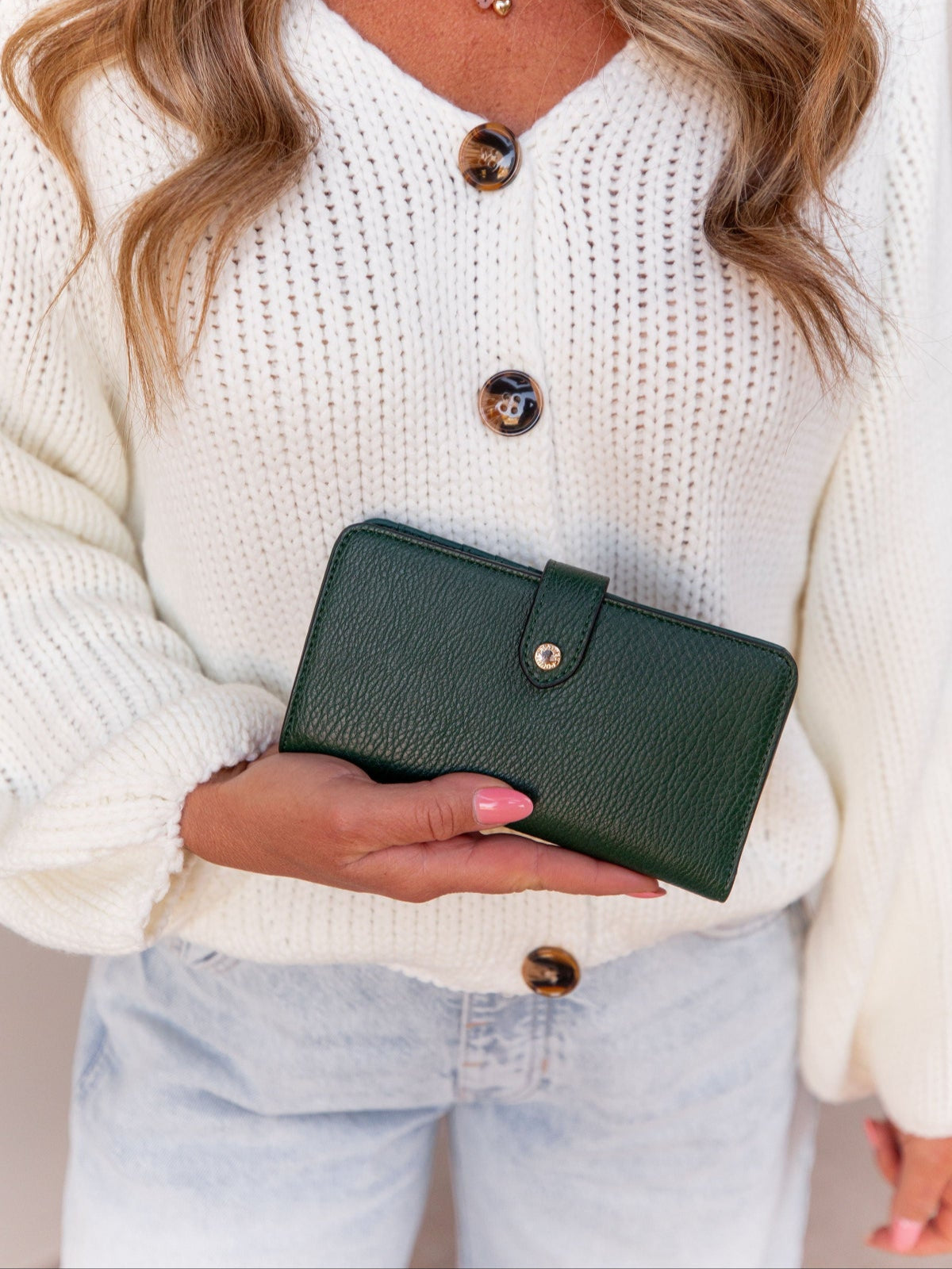 Go Anywhere Wallet Heritage Green | Poppy and Peonies – Poppy