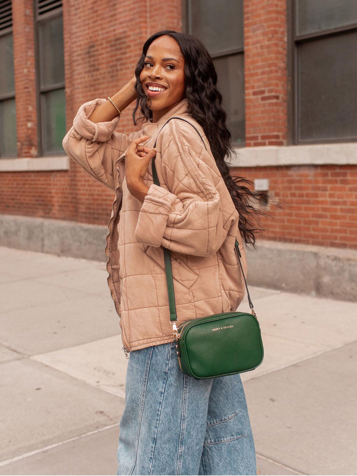 24/7 Crossbody Heritage Green | Poppy and Peonies – Poppy & Peonies