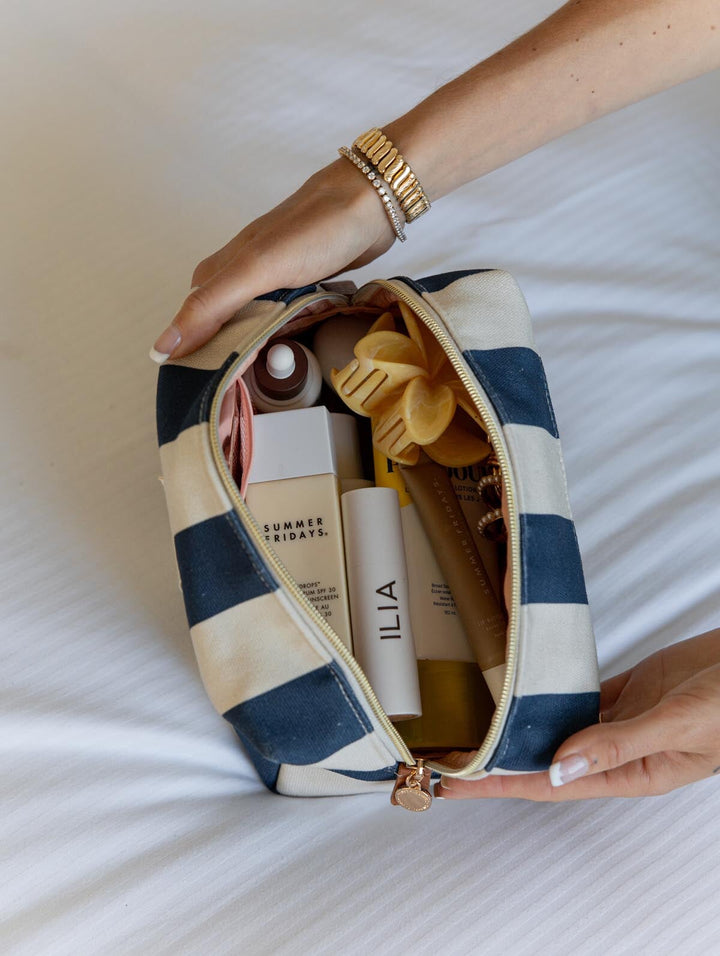 Cosmetic Trio Navy Stripe