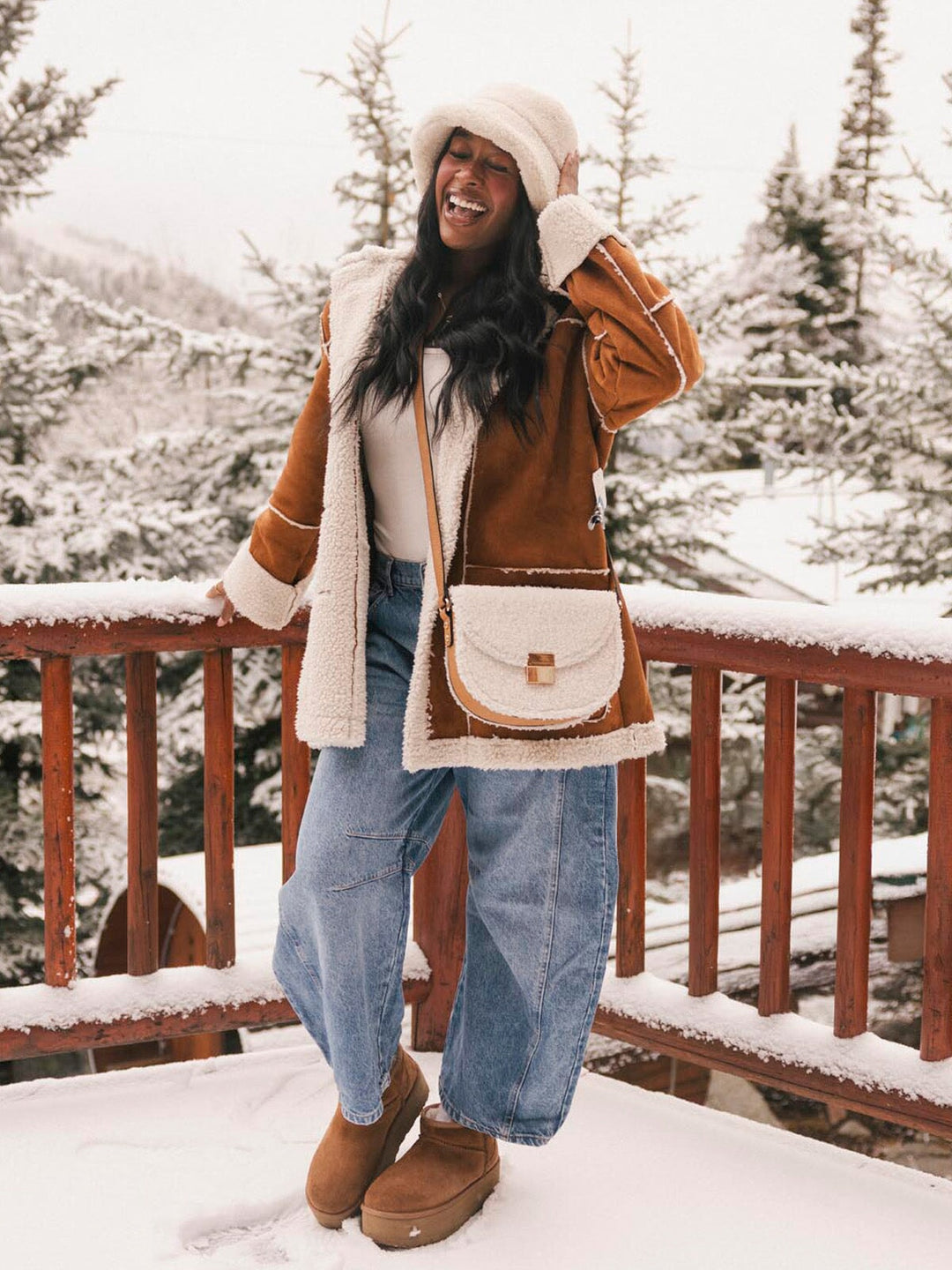 The Icon Crossbody Teddy Faux Fur Cream