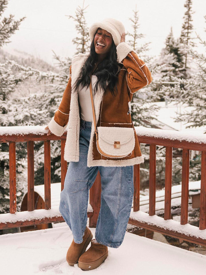 The Icon Crossbody Teddy Faux Fur Cream