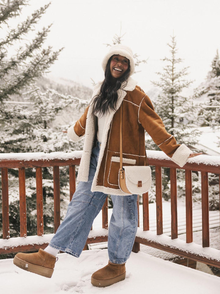 The Icon Crossbody Teddy Faux Fur Cream